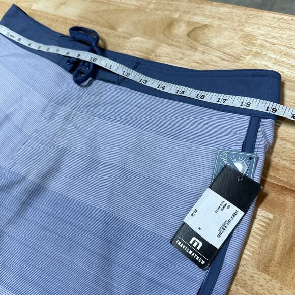 Travis Mathew NWT Down On The 20 Boardshort 18.5 Inch Men's Size 36 Swim Blue - Picture 9 of 11